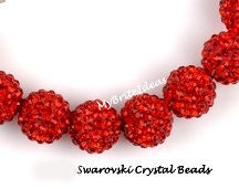 BEST QUALITY 5 Red 8mm Swarovski Crystal   aka Pave Rhinestone   Jewelry Supplies Crafting Supplies Jewelry Making