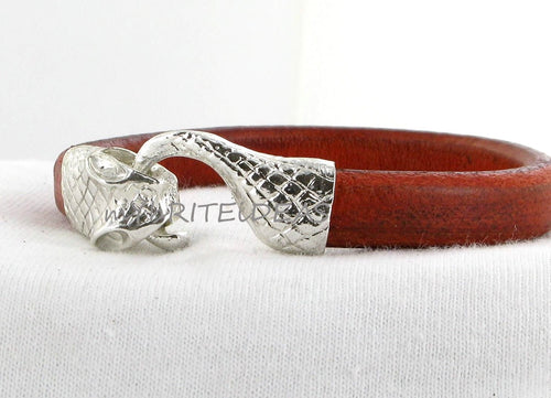 10x6mm 2 Part Snake Head Clasps- fits 10mmx6mm Licorice Leather - Beads Jewelry Supplies Crafting Supplies Jewelry Making