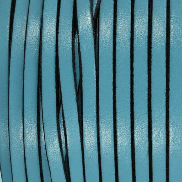 5x2mm 16 inches  Regaliz Leather Flat 5X2mm Turquoise leather