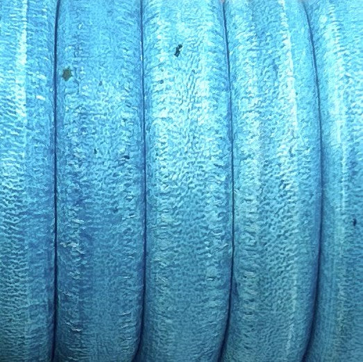 Distressed Aqua Blue 10x6mm Regaliz Leather