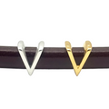 letter-v-10x6mm - Available in Silver, Gold and Brass