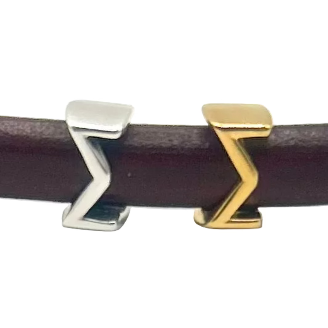 letter-sigma-10x6mm - Available in Silver, Gold and Brass
