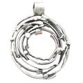 Large Antique Silver Plated Boho Orbital Pendant