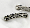 Ornate Alloy Metal Tube with Black Rhinestones - Beads Jewelry Supplies Crafting Supplies Jewelry Making