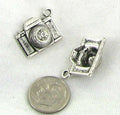 Antique Silver Camera with Crystal Charms Jewelry Supplies and Beads and Craft supplies