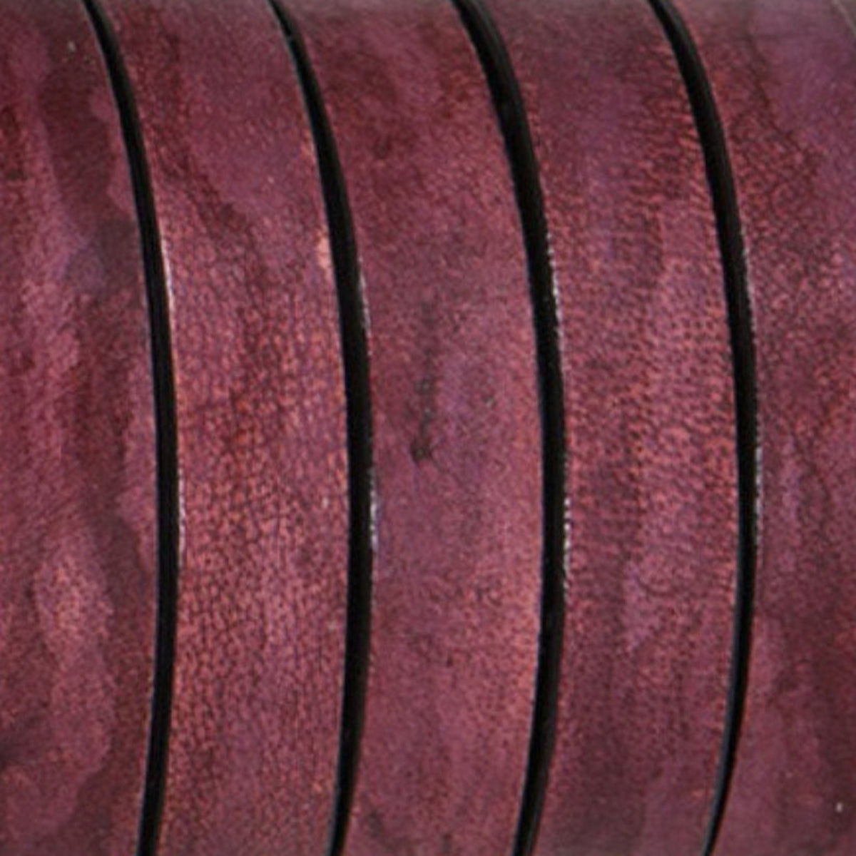 Distressed Wild Cherry with Black Edge  - Natural Leather 10x2mm